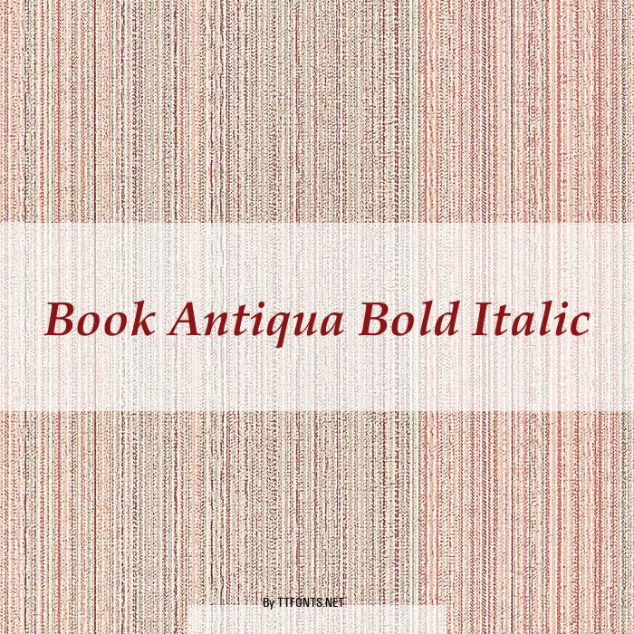 Book Antiqua Bold Italic example
